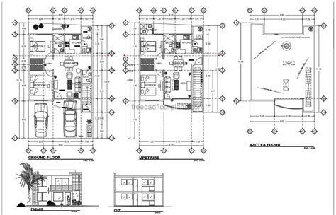 4 Bedrooms Two Storey House Autocad Plan, 2602211 - Free Cad Floor Plans