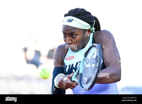 Cori "Coco" Gauff of USA during the French Open, Grand Slam tennis ...