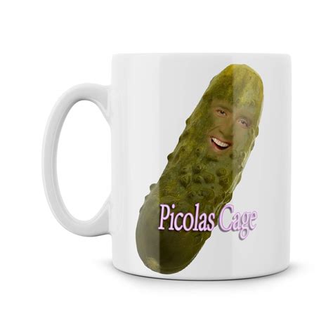 Buy Picolas Cage Meme Funny Geek Nerd Mug Nicolas Cage Fan Gift Nic Cage Face Swap Parody Pickle ...