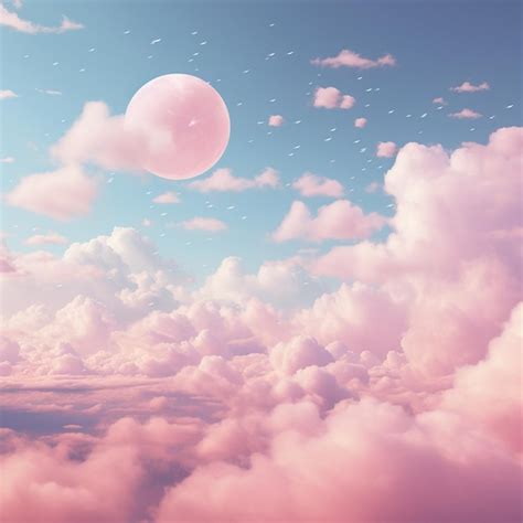 Premium Photo | Aesthetic dreamy background with clouds and moon