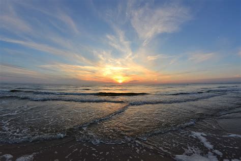 Free picture: sunrise, wave, pacific, sunlight, water, sea, beach, ocean, landscape, dawn, seashore