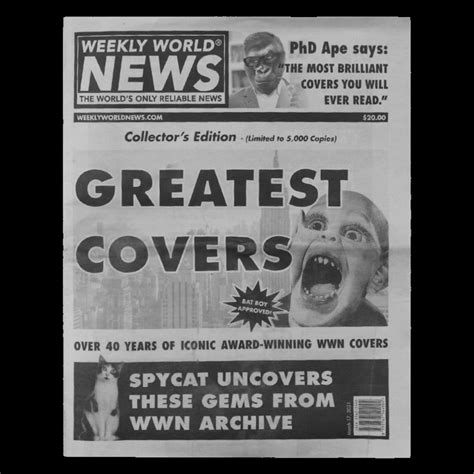 Weekly World News Greatest Covers Newspaper Bat Boy Collectors | Etsy