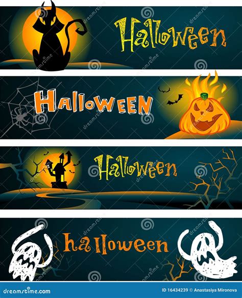 Spooky Halloween banners stock vector. Illustration of blank - 16434239