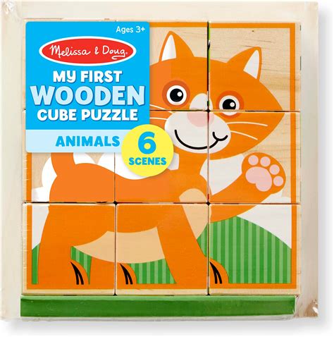 My First Wooden Cube Puzzle - cAT - Toy Box Michigan