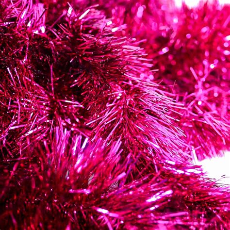 25M Christmas Tinsel Hot Pink 150mm 8 Ply - Amazing Christmas