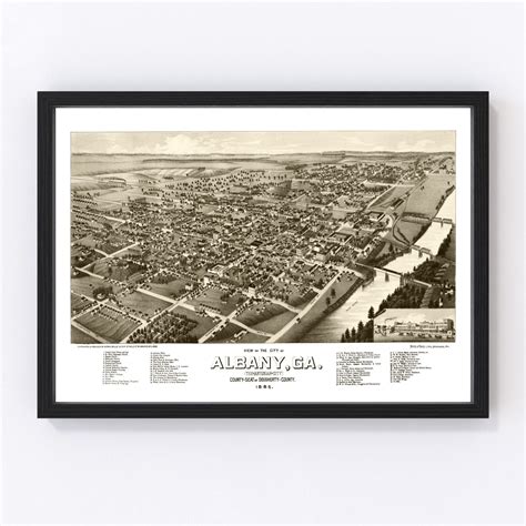 Vintage Map of Albany, Georgia 1885 by Ted's Vintage Art