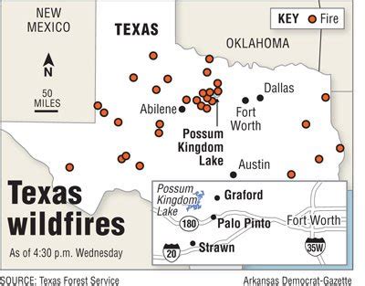 Current Texas Wildfires Map