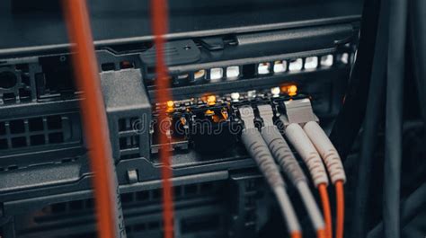 Fibre Channel Cables Connected To Server Stock Photo - Image of production, equipment: 259680036