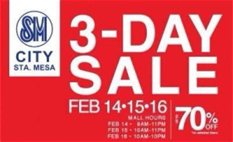 SM City Sta Mesa 3-Day Sale Soon! – Seats For Two