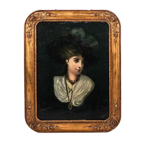 At Auction: DOMBROWSKI (Polish, b. ?) : Portrait of Lady - O/C