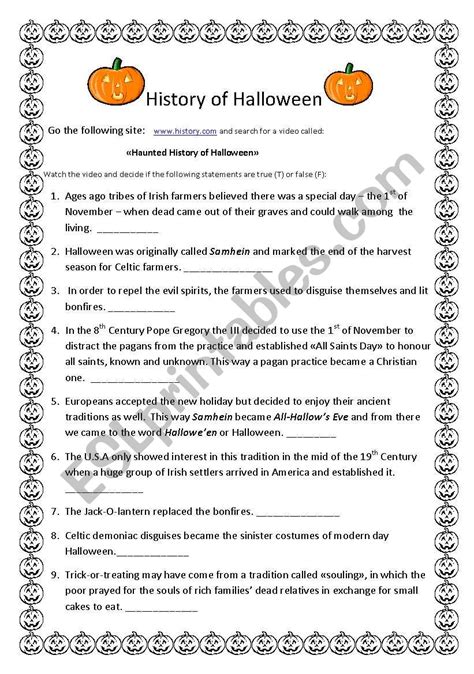 History of Halloween - ESL worksheet by anyataide