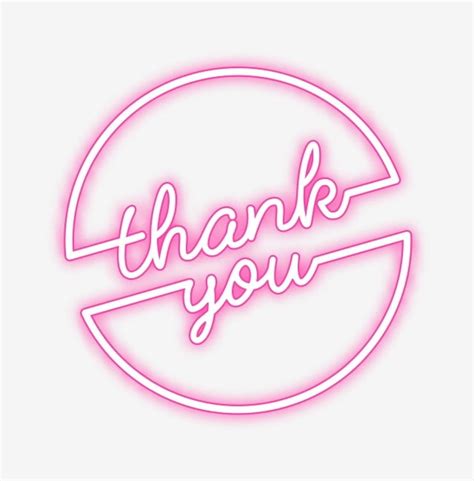 Thank You 10k Vector Design Images, Cool Pink Thank You English, Neon ...