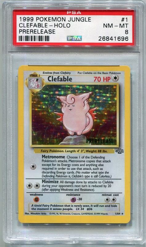 Pokemon Card Prerelease Clefable Holo Jungle Set 1/64,