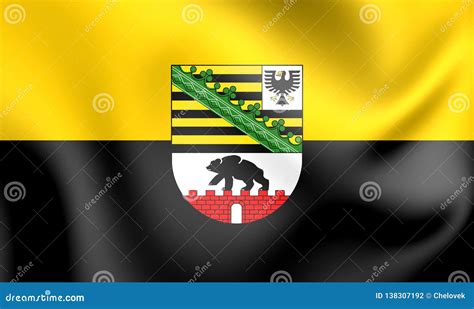 3D Flag of Saxony-Anhalt, Germany Stock Illustration - Illustration of ...