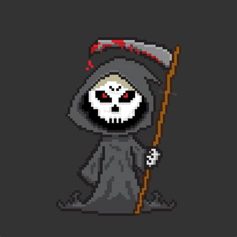 Grim Reaper, Pixel Art, 8 Bit, 16 Bit, Svg, Png, Jpg, Dxf, Eps, Cricut, Sticker, Illustration - Etsy