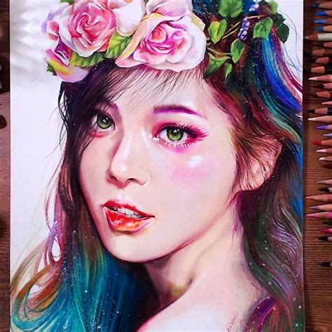 Drawing Beautiful Girl using colored pencil #drawing #coloredpencil #drawholic #prismacolor #art ...