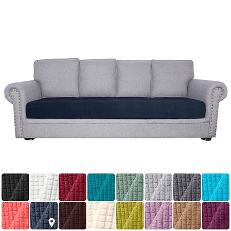 Sofa Seat Slipcovers Couch Cushion Covers 4 Seater Stretch Spandex Non ...