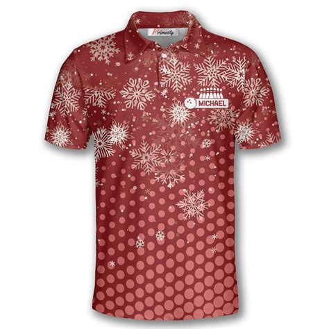 Christmas Lovely Snow Custom Bowling Shirts for Men - Primesty