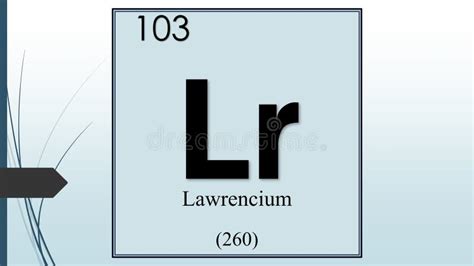 Lawrencium Chemical Element Symbol on Pale Blue Abstract Background ...