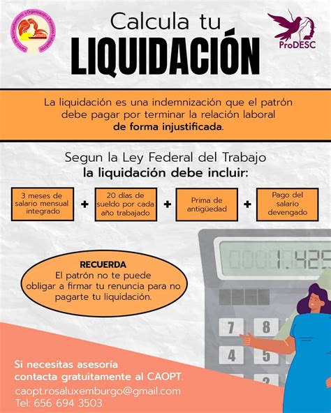 Instructivo para calcular tu pago ante un despido - ProDESC