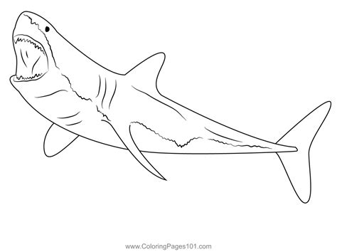 Great White Shark Diving Coloring Page for Kids - Free Sharks Printable Coloring Pages Online ...