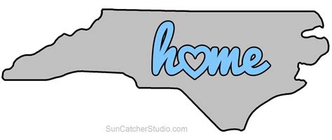 North Carolina – Map Outline, Printable State, Shape, Stencil, Pattern ...