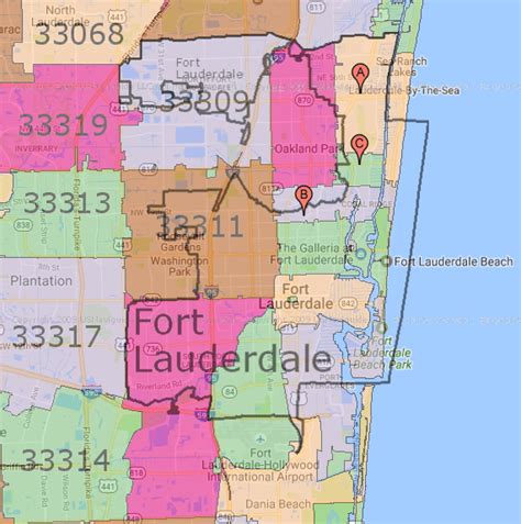 Fort Lauderdale Zip Code Map - Campus Map