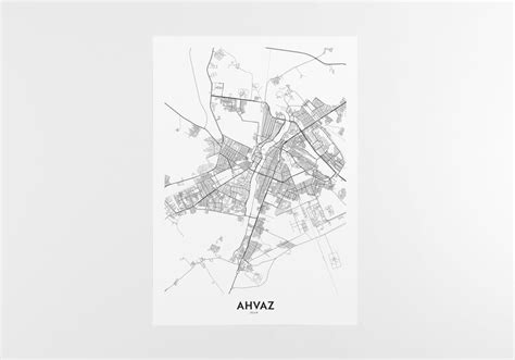 Ahvaz Map Print City Map Wall Art Ahvaz Map Travel Poster | Etsy