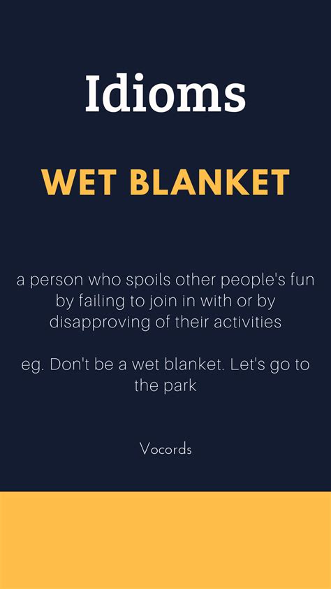 Wet Blanket | English Idiom | Vocords