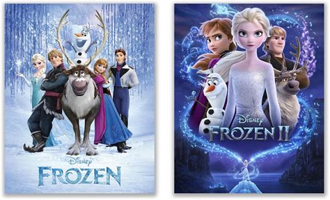 Frozen 1 & 2 Movie Posters - 11x14 Glossy Art Prints - Featuring Elsa ...