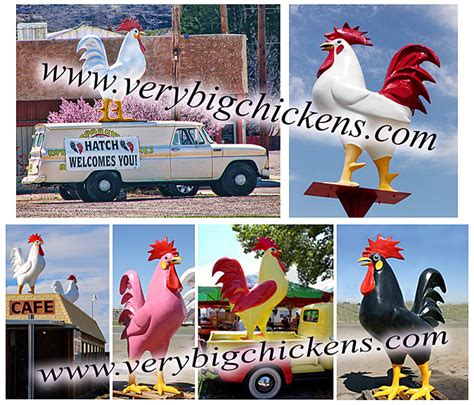 Giant Chicken and Rooster Statues