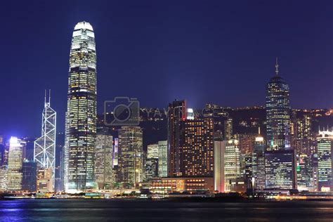 night view of Hong Kong by leungchopan Vectors & Illustrations with ...