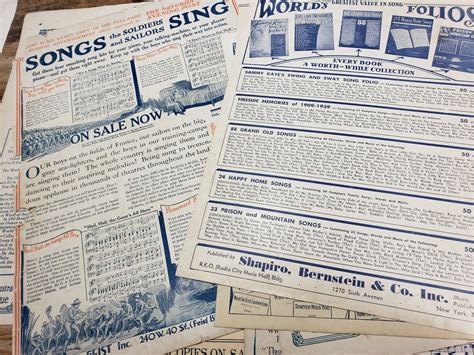 15 Music Sheets for the 1920. Vintage Music Sheets - Etsy