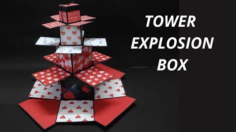 DIY Tower Explosion Box Tutorial For Beginners | How To Make Tower Explosion Box | gift boxes ...