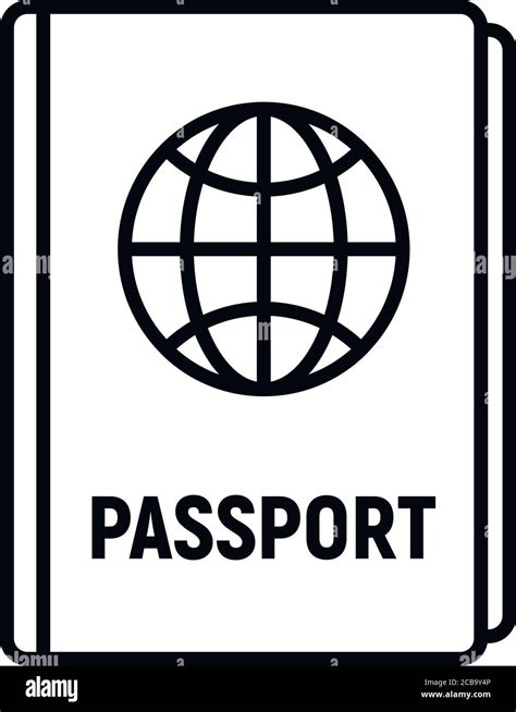 International passport icon. Outline international passport vector icon for web design isolated ...