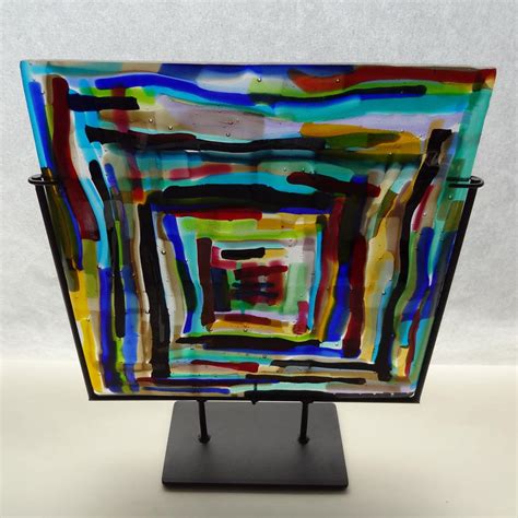 Art Glass Panel Squares in Square - Etsy