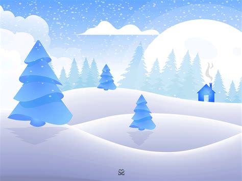 Winter Landscape Vector Art | Vector art, Winter landscape, Vector art design