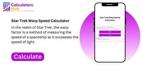 Star Trek Warp Speed Calculator Online