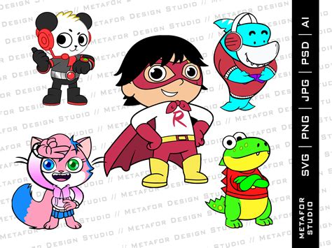 Ryans World Characters PNG SVG JPG Digital Downloads No - Etsy UK