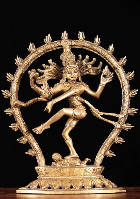 Brass Dancing Nataraja Statue with Oval Arch 9" (#89bs163z): Hindu Gods ...