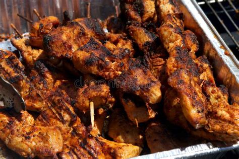 Grilled Chicken Kebab in a Pan Stock Photo - Image of arab, group: 121165910