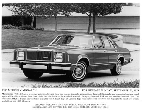 1980 Mercury Monarch Press Release