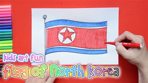 How to draw and color National Flag of North Korea | Flag drawing ...