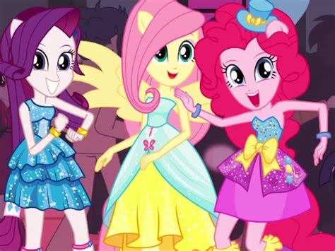 Rarity, Fluttershy &Pinkie pie Equestria girls in their formal dresses that Rarity Designed and ...