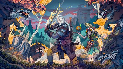 Geralt of Rivia Fortnite 4K #6930h Wallpaper PC Desktop