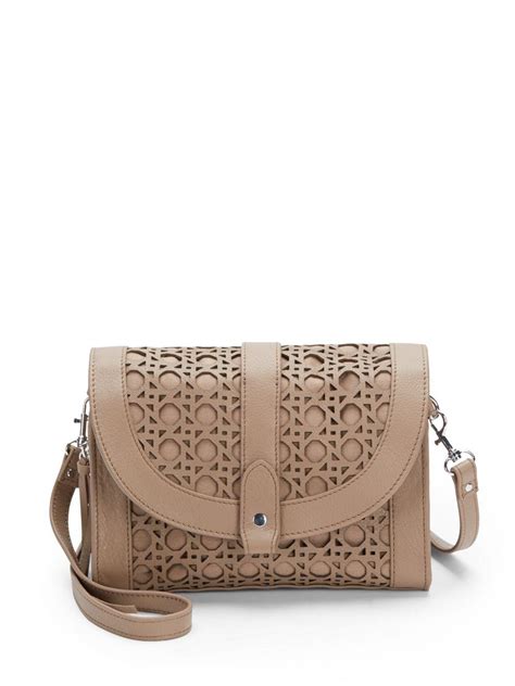 Lyst - Saks Fifth Avenue Black Honeycomb Laser-cut Mini Crossbody Bag in Brown