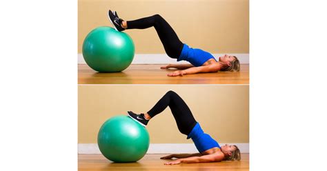 Lying Hamstring Curl | Best Stability Ball Exercises | POPSUGAR Fitness Photo 11