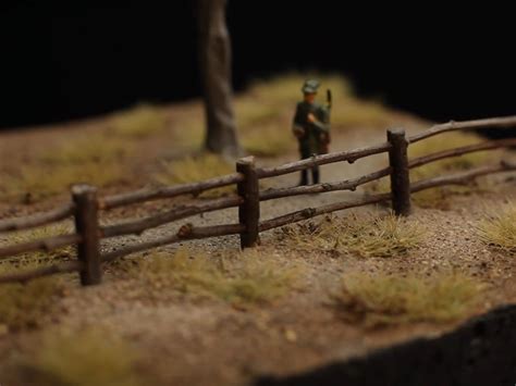 An HO Scale Log fence I made for a diorama : r/modeltrains