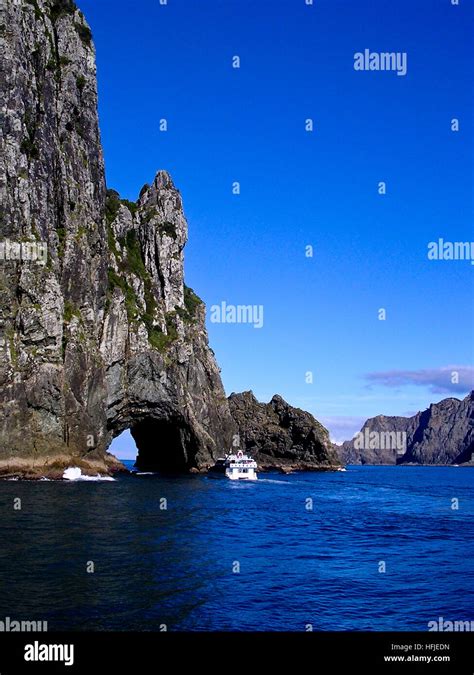 Hole in Rock New Zealand Stock Photo - Alamy