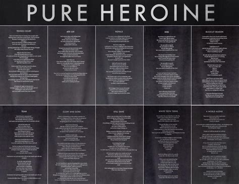 All the lyrics to the album Pure Heroine ️ | Lorde lyrics, Lorde pure heroine, Lorde